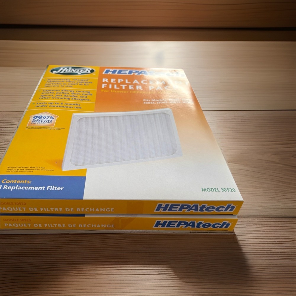 Hunter SET OF 2 30920‎ HEPAtech Replacement Filter for Models 30050, 30055 30075